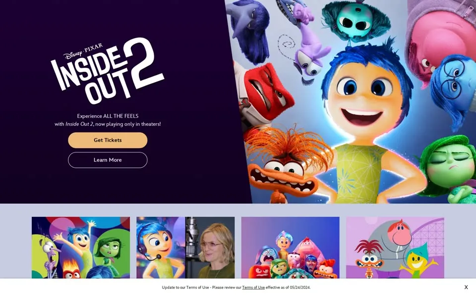 disney.com homepage in 2024