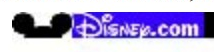 Disney logo on the 1996 disney.com homepage: White Disney.com lettering sits beside a Mickey silhouette.
