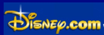 Disney logo on the 2000 disney.com homepage: The Disney.com wordmark turns gold and adds a sparkling star.