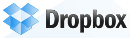 Dropbox logo on the 2009 dropbox.com homepage: glossy blue open box with a dark gradient wordmark