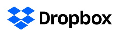 Dropbox logo on the 2018 dropbox.com homepage: new geometric icon of diamonds and a black wordmark (Oct 2017 rebrand)
