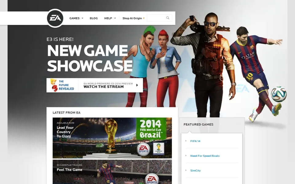 ea.com homepage in 2014