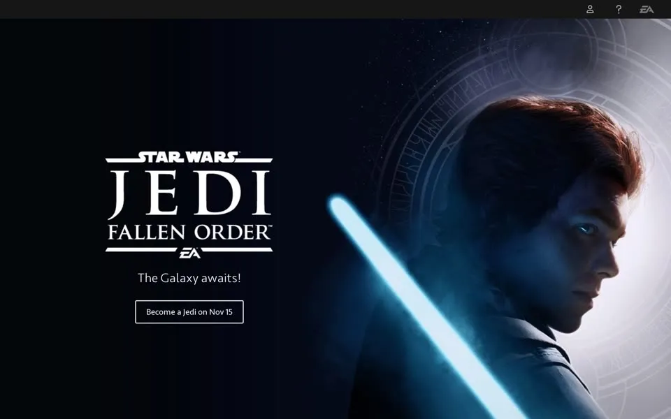 ea.com homepage in 2019