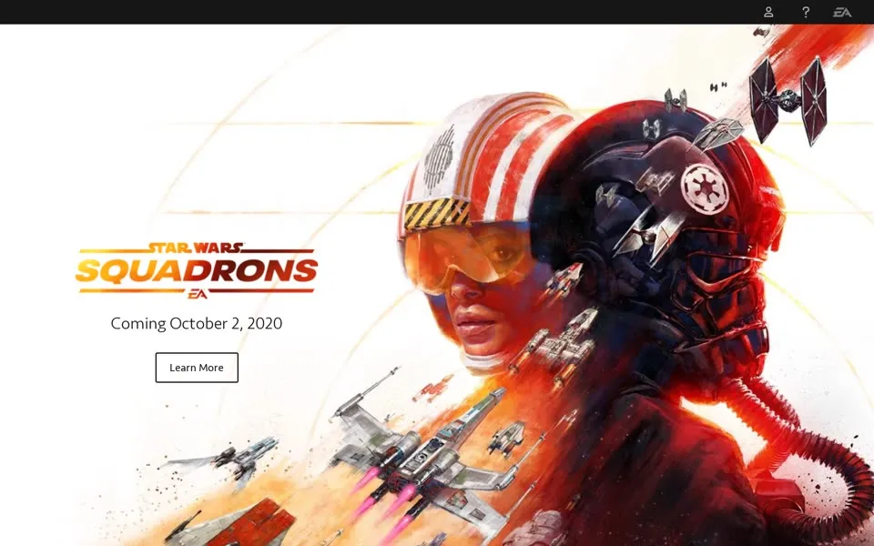 ea.com homepage in 2020