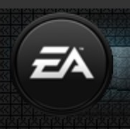 Electronic Arts logo on the 2006 ea.com homepage: The EA symbol moves into a glossy black roundel.