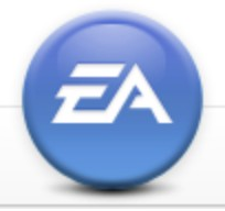 Electronic Arts logo on the 2009 ea.com homepage: The glossy roundel changes from black to blue.