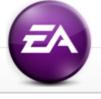 Electronic Arts logo on the 2010 ea.com homepage: The glossy roundel turns purple for the E3 takeover.