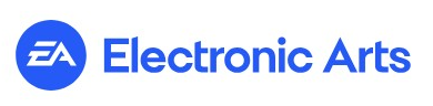 Electronic Arts logo on the 2025 ea.com homepage: A blue EA roundel joins a blue Electronic Arts wordmark.