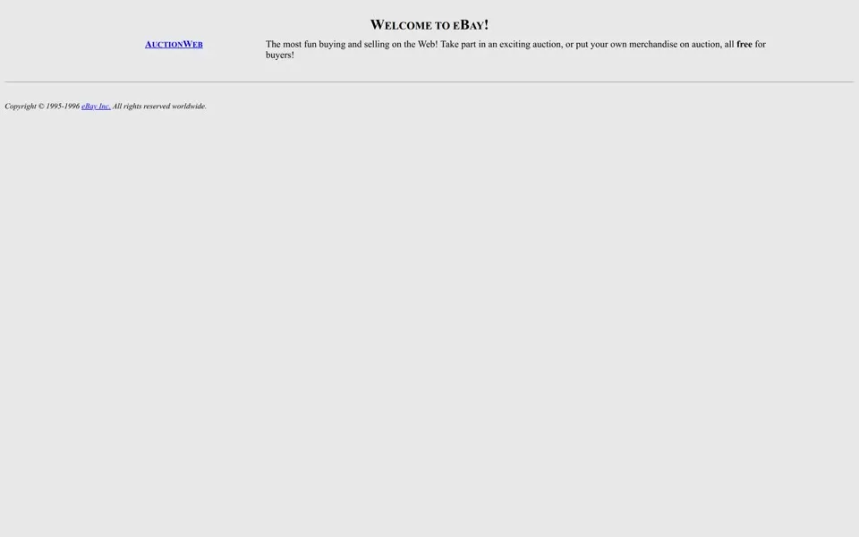 ebay.com homepage in 1997