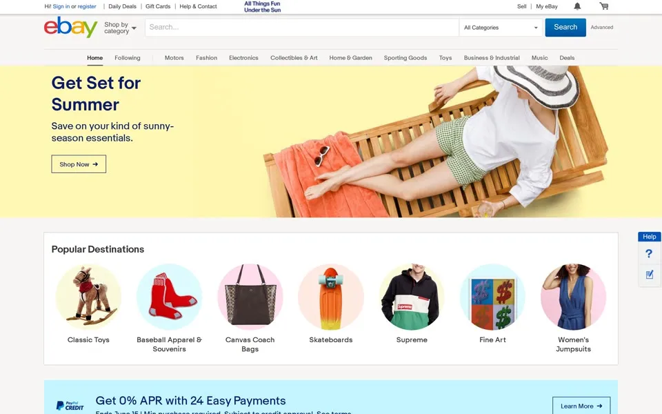 ebay.com homepage in 2017