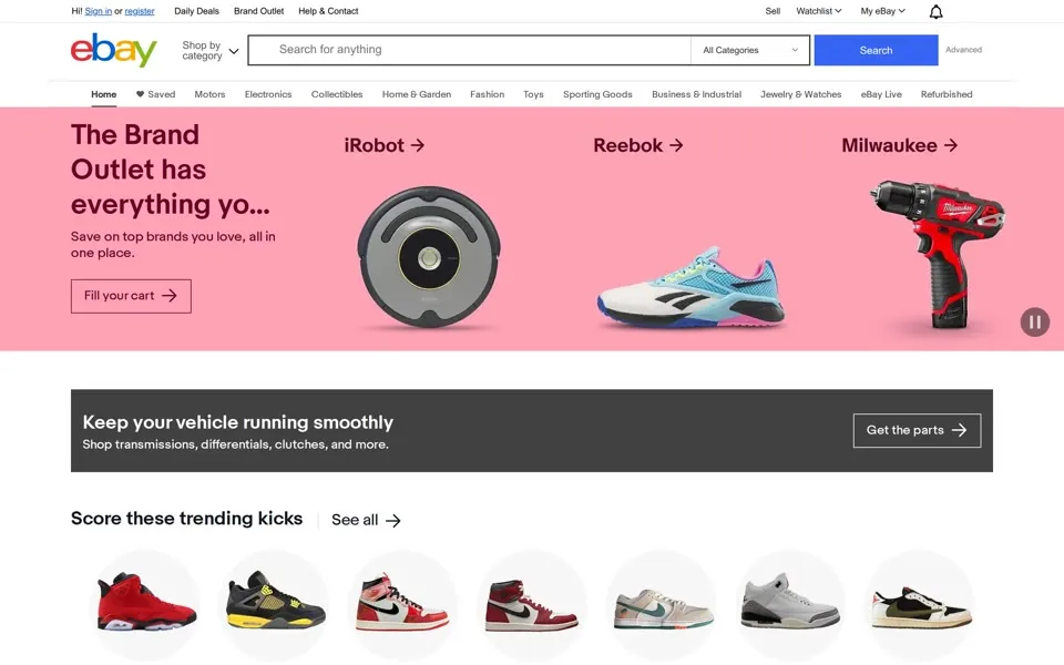 ebay.com homepage in 2023