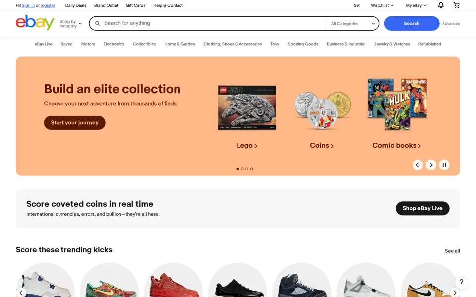 ebay.com homepage in 2025