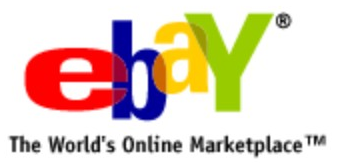 eBay logo on the 2001 ebay.com homepage: same wordmark, now with the tagline 'The World's Online Marketplace' and a ® instead of the TM