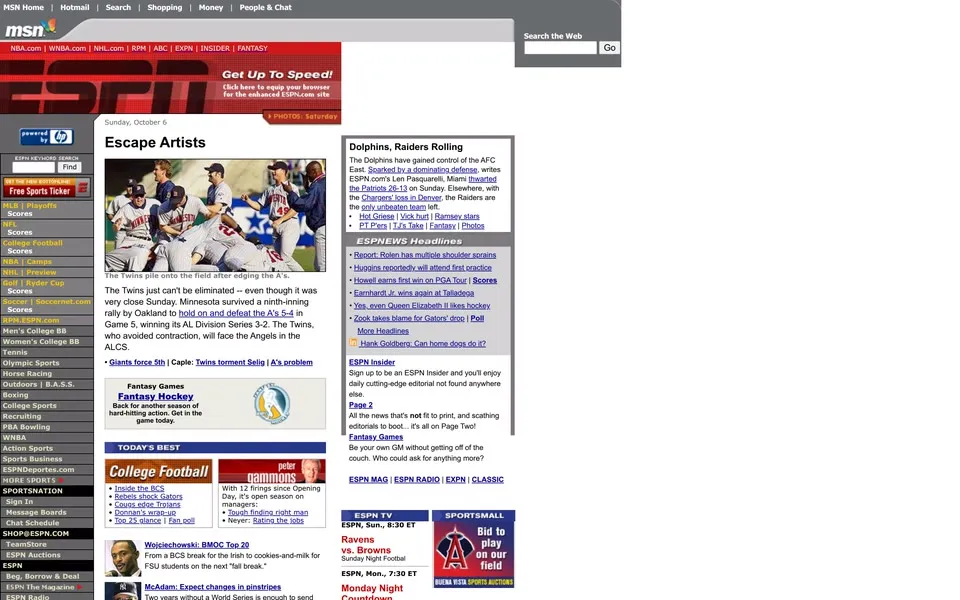 espn.com homepage in 2002