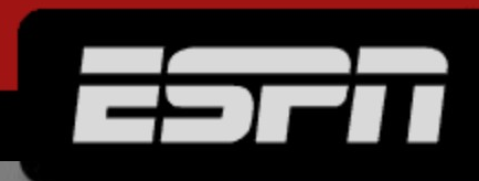 ESPN logo on the 2003 espn.com homepage: italic white ESPN on a black rounded block, oval gone