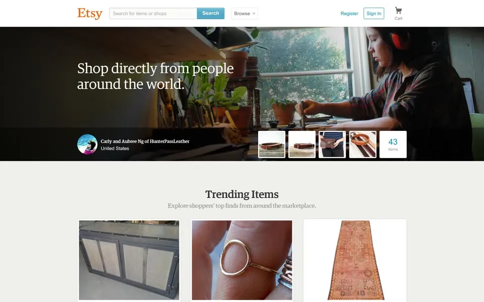 etsy.com homepage in 2015