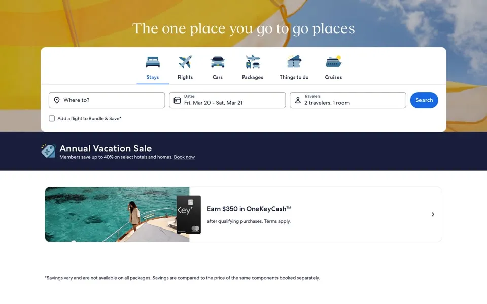 expedia.com homepage in 2026