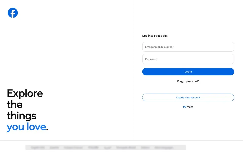 facebook.com homepage in 2026