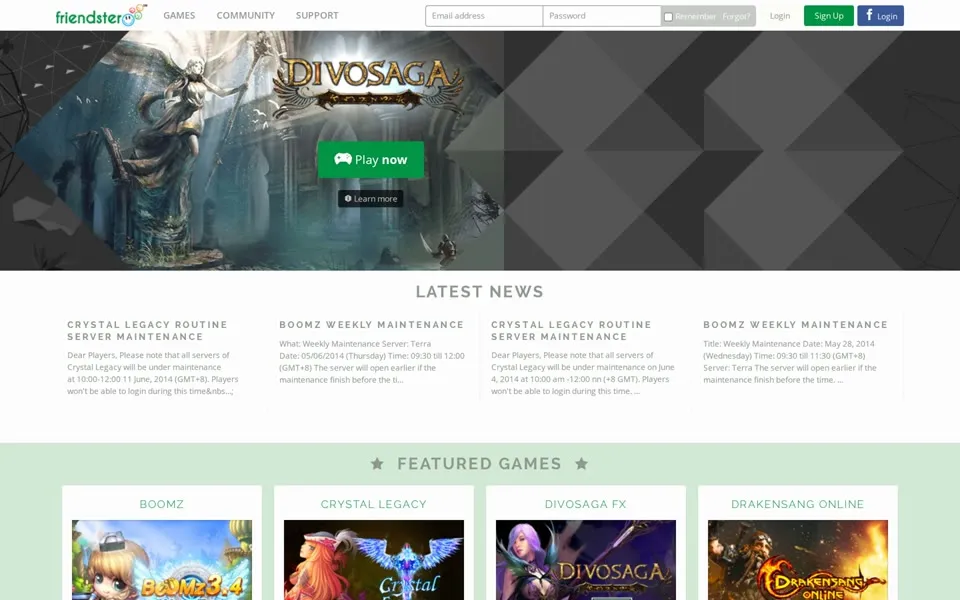 friendster.com homepage in 2014