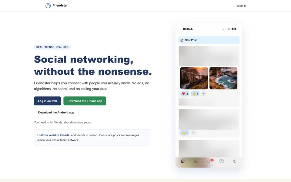friendster.com homepage in 2026
