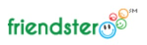 Friendster logo on the 2013 friendster.com homepage: Green wordmark with a cluster of colorful smileys