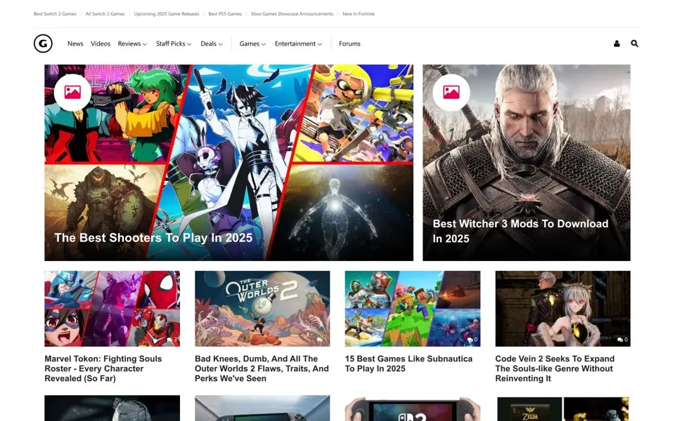 gamespot.com homepage in 2025
