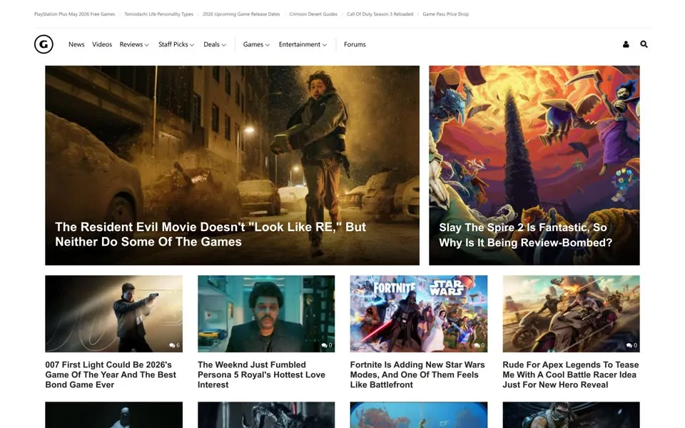 gamespot.com homepage in 2026