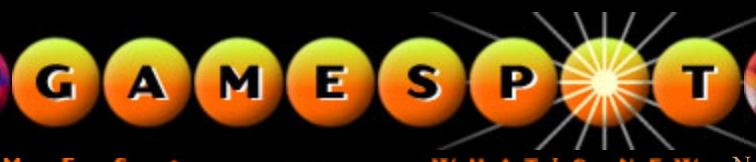 GameSpot logo on the 1996 gamespot.com homepage: Shaded yellow spheres with a white sunburst O.