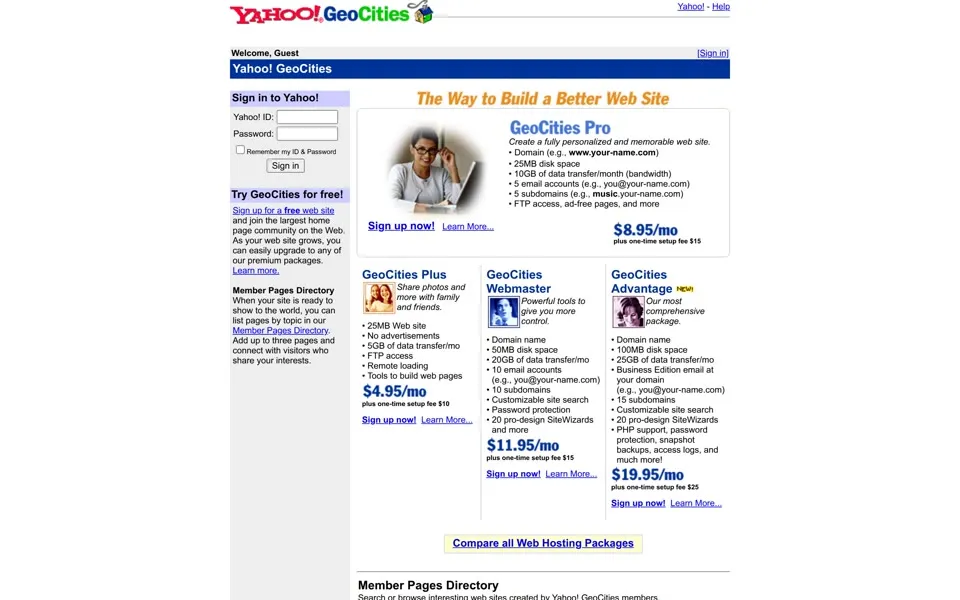 geocities.com homepage in 2002