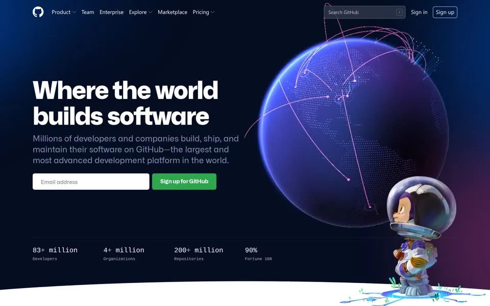 github.com homepage in 2022