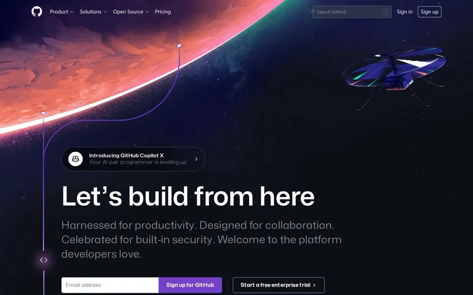 github.com homepage in 2023