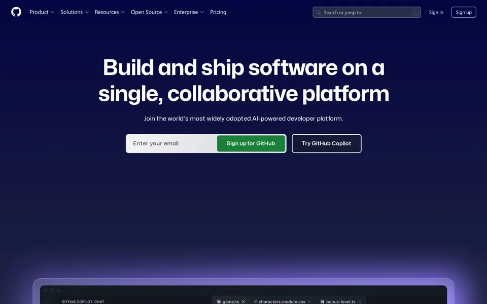 github.com homepage in 2025