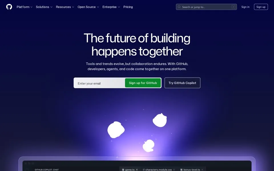 github.com homepage in 2026