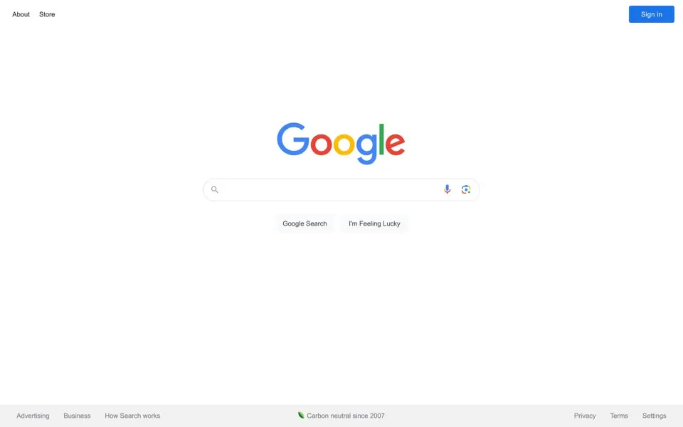 google.com homepage in 2023