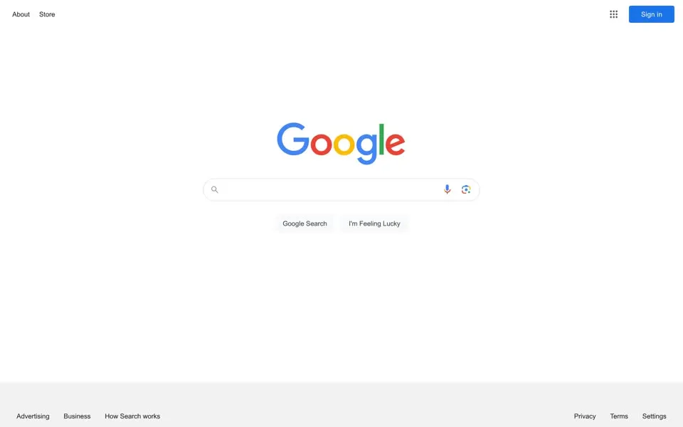 google.com homepage in 2024