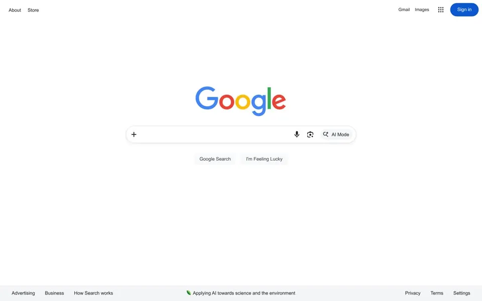 google.com homepage in 2026