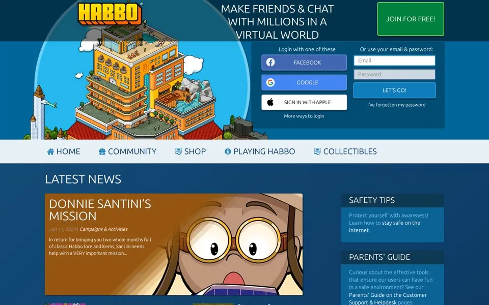 habbo.com homepage in 2024