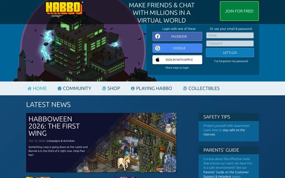 habbo.com homepage in 2026
