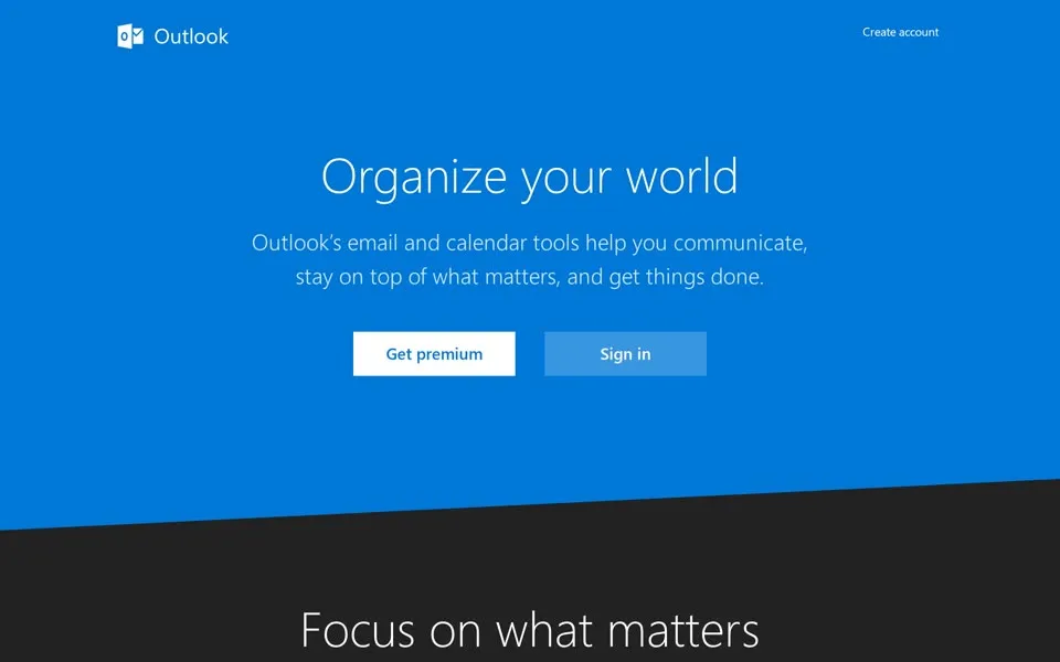 hotmail.com homepage in 2017