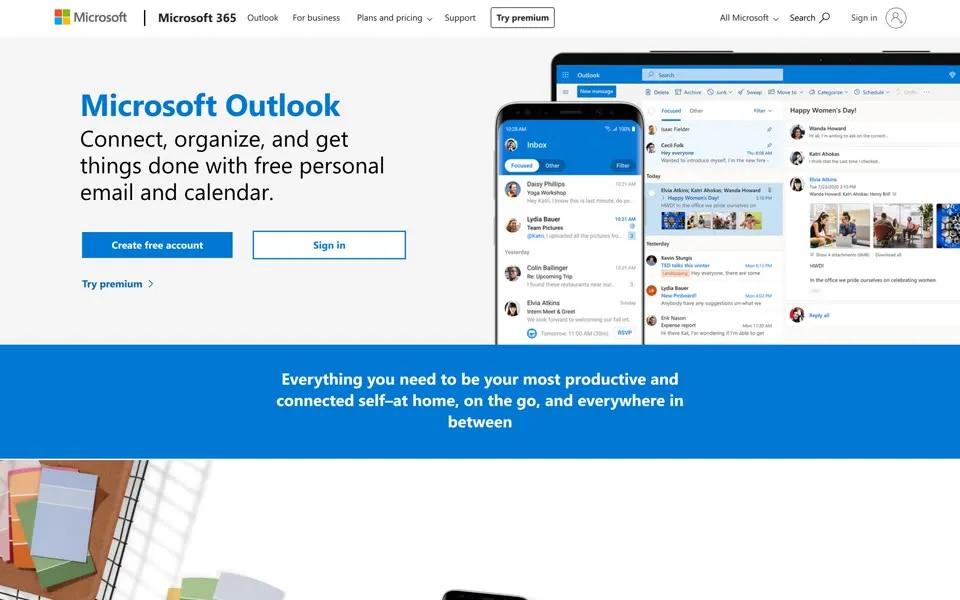 hotmail.com homepage in 2020