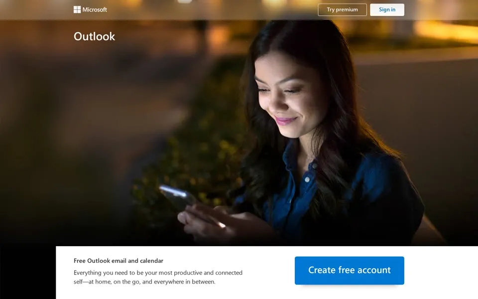 hotmail.com homepage in 2021