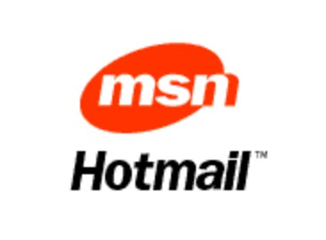 Hotmail logo on the 1998 hotmail.com homepage: An orange MSN oval replaces the globe above Hotmail.