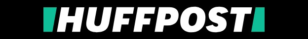 HuffPost logo on the 2017 huffpost.com homepage: The name becomes HuffPost in bold italic letters with green slashes