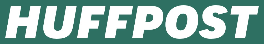 HuffPost logo on the 2025 huffpost.com homepage: The slashes disappear from the large white wordmark