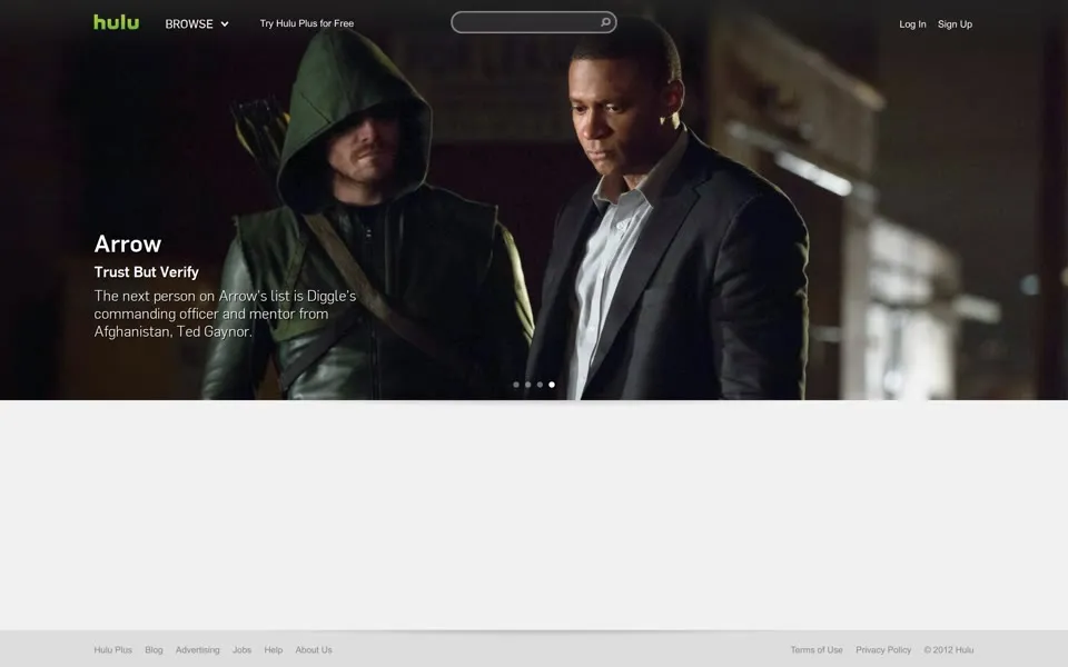 hulu.com homepage in 2013