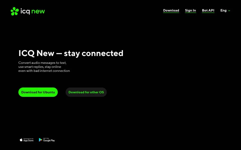 icq.com homepage in 2020