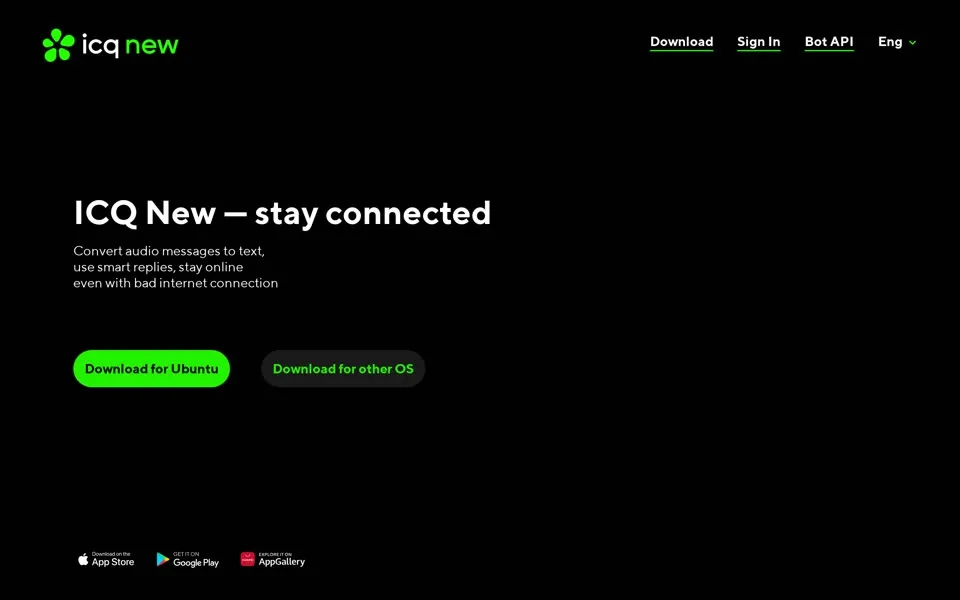 icq.com homepage in 2021
