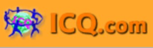 ICQ logo on the 2000 icq.com homepage: The globe gains a shadowed ICQ.com wordmark