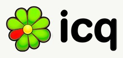 ICQ logo on the 2015 icq.com homepage: Symmetrical petals gain glossy green shading