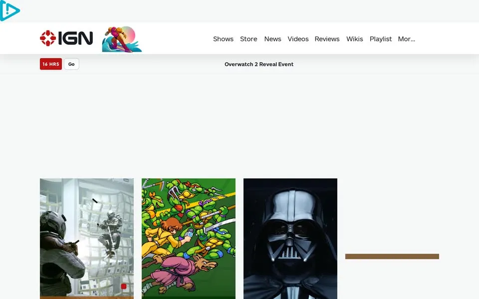 ign.com homepage in 2022